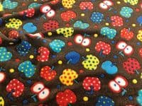 Double Sided Super Soft Cuddle Fleece Fabric Material - APPLES